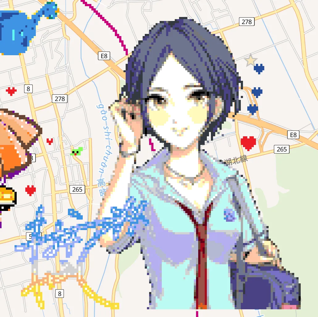 wplaceで描いた速水奏さん(R, 特訓前)